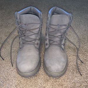 Grey waterproof timberlands